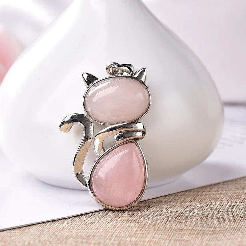 Pendentif Chat en Pierre Naturelle