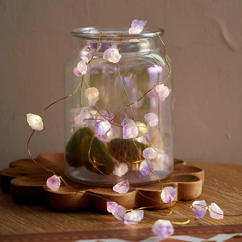 Guirlande Lumineuse en Pierres Naturelles Brutes
