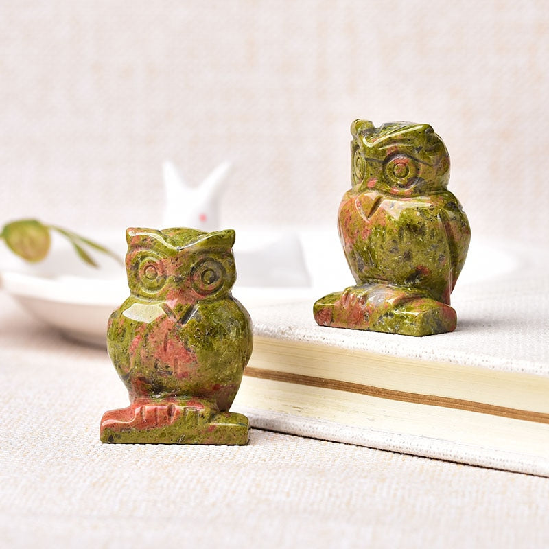 Animal Totem Chouette en Pierre Naturelle