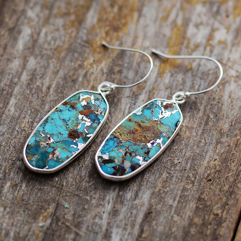 Boucles d'Oreilles Pendantes en Turquoise