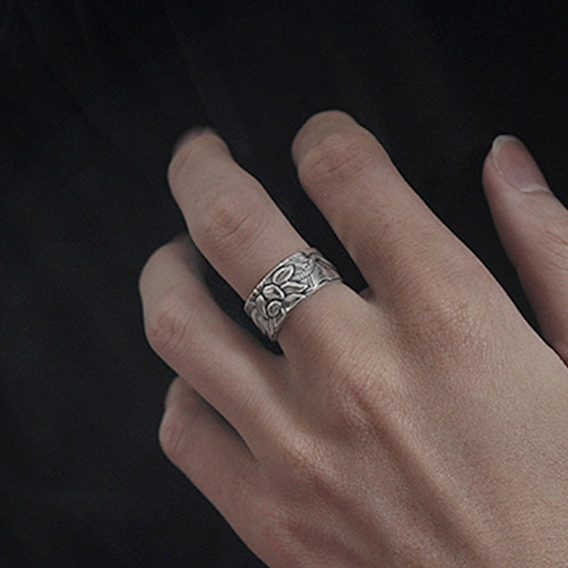 Anneau Ajustable "Fleur de Lotus" en Argent
