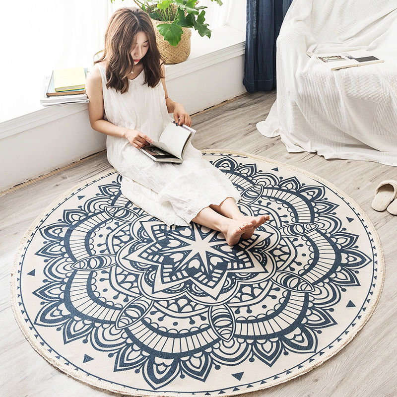 Tapis Rond Ethnique Mandala