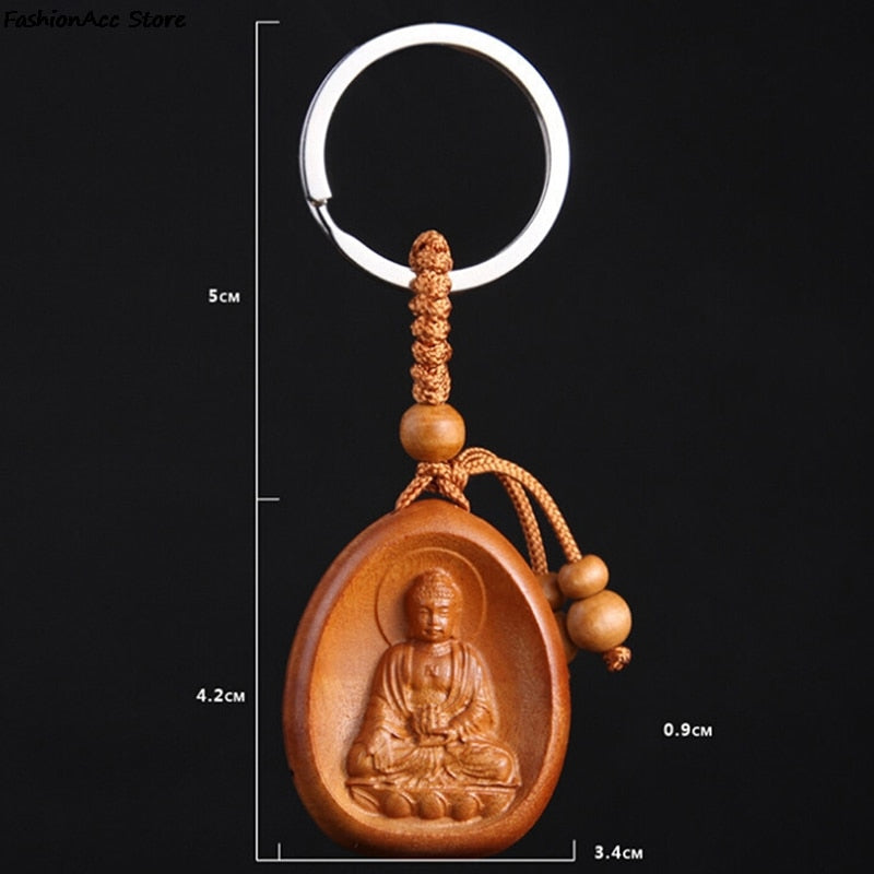 Porte clés Bouddha en bois de Rose