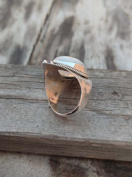 Bague de guérison Pierre de lune en forme de goutte d’eau Vintage