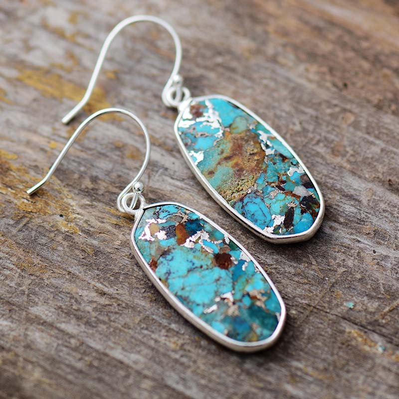 Boucles d'Oreilles Pendantes en Turquoise