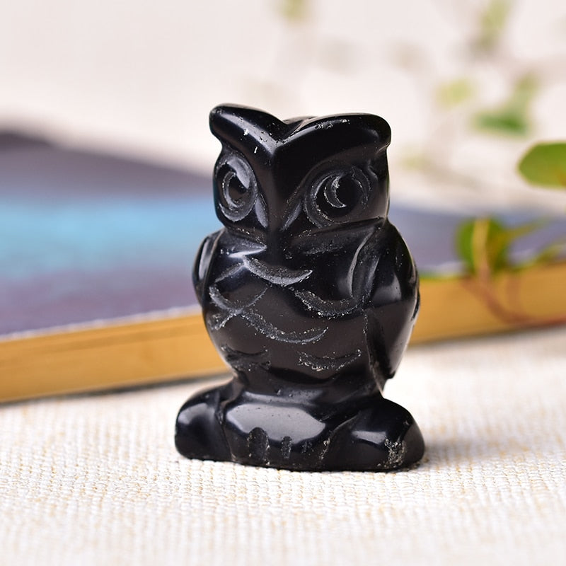 Animal Totem Chouette en Pierre Naturelle