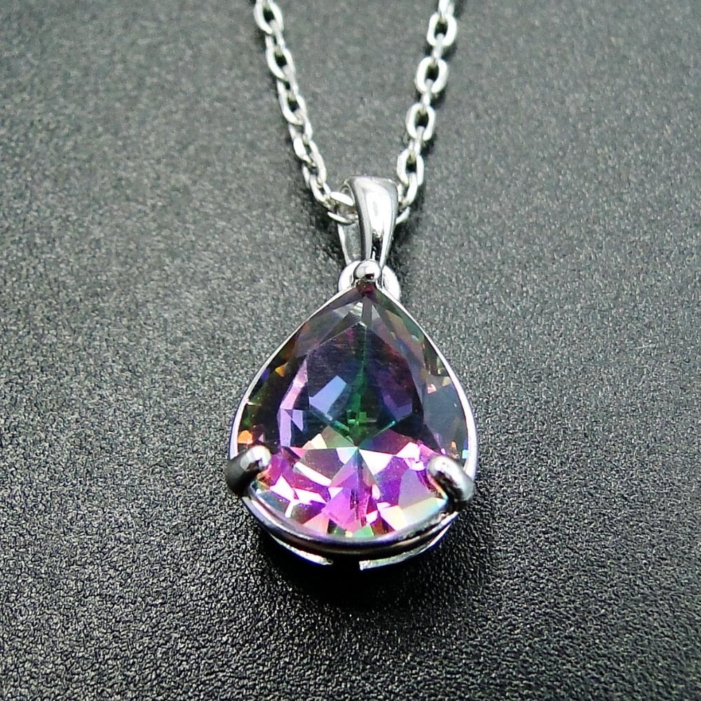 Pendentif "Abondance & Création" en Topaze Mystique Arc-en-Ciel