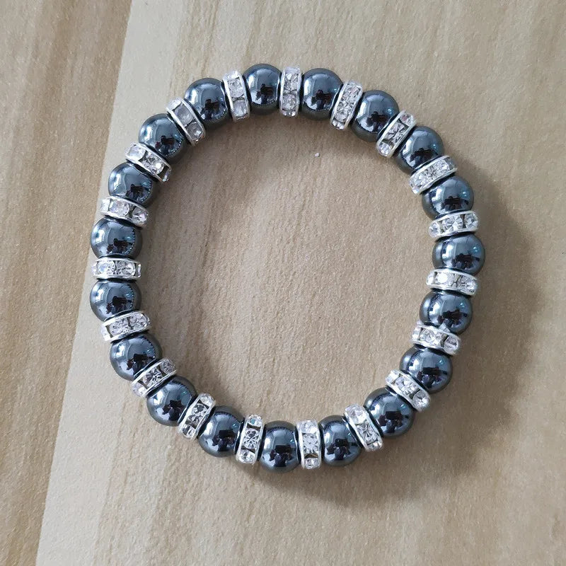 Bracelet «Purification et Vitalité» en Hématites et Cristal autrichien