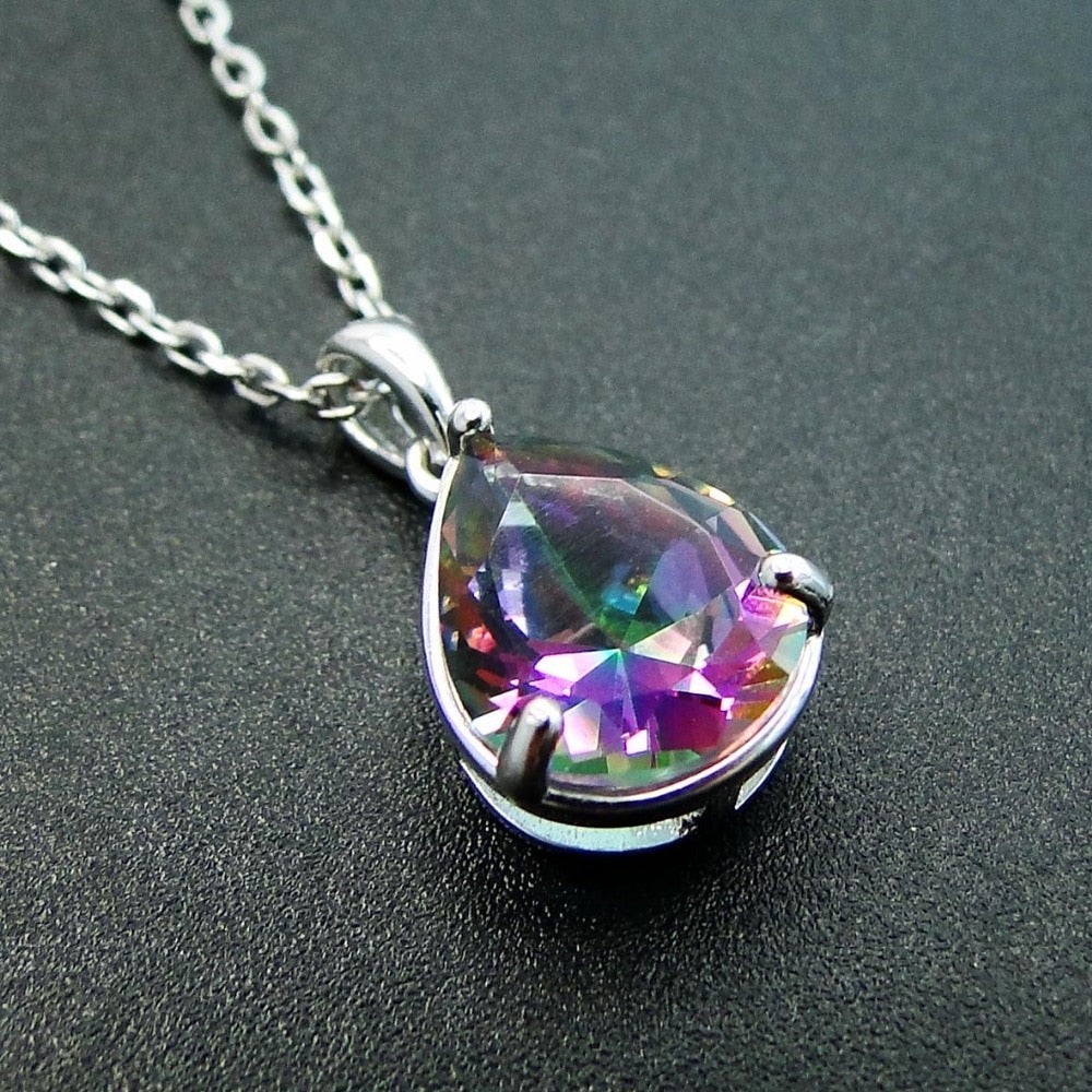 Pendentif "Abondance & Création" en Topaze Mystique Arc-en-Ciel