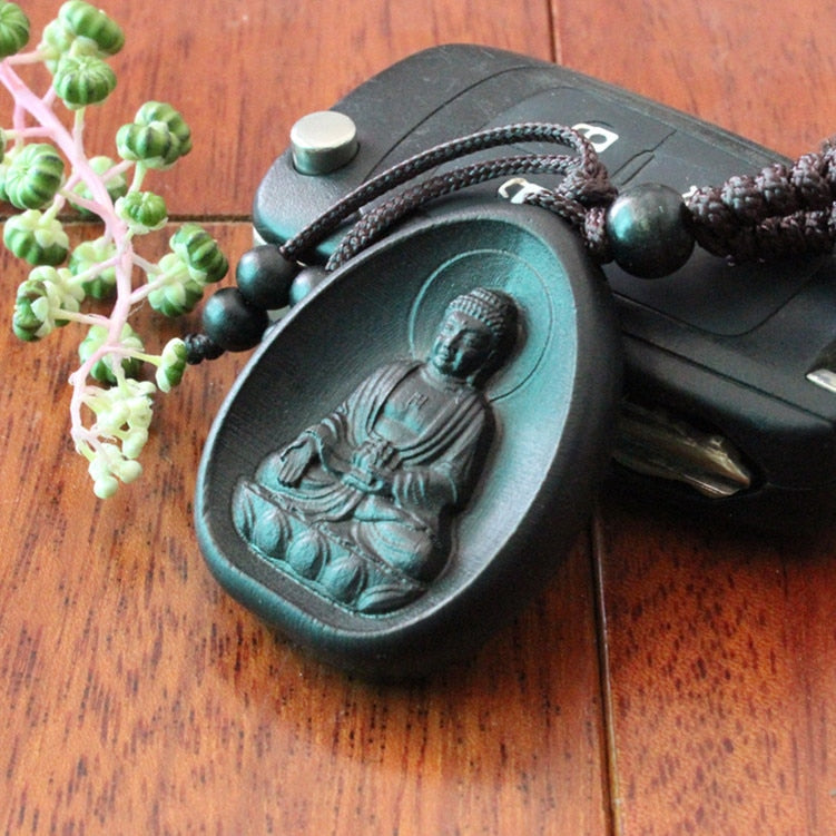 Porte clés Amitabha Bouddha noir