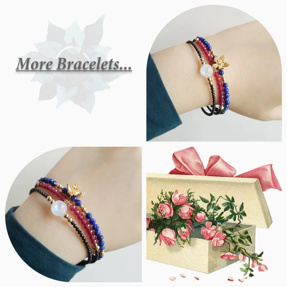 Bracelet "Ancrage & Lumière" en Spinelle & Péristérite (Labradorite Blanche)