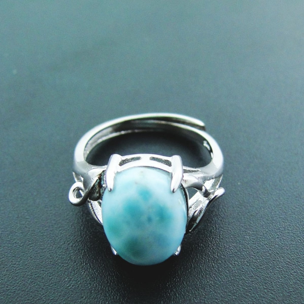 Bague Ajustable "Océan" en Larimar