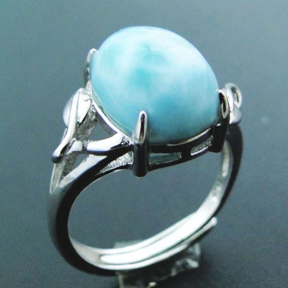 Bague Ajustable "Océan" en Larimar