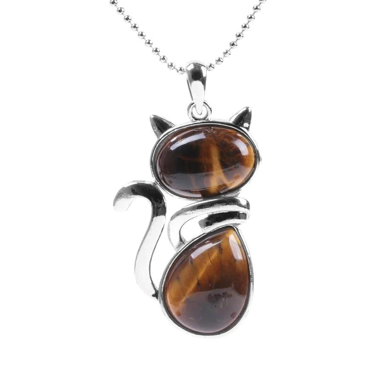 Pendentif Chat en Pierre Naturelle
