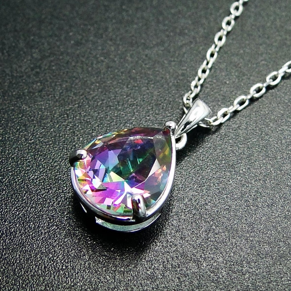 Pendentif "Abondance & Création" en Topaze Mystique Arc-en-Ciel