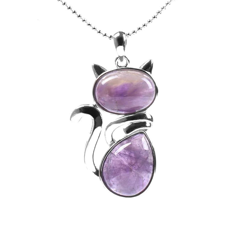 Pendentif Chat en Pierre Naturelle