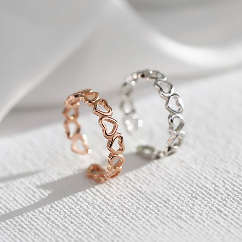 Bague cœur ouvertes