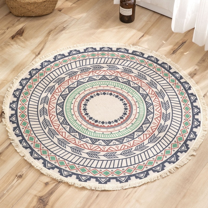 Tapis Rond Ethnique Mandala