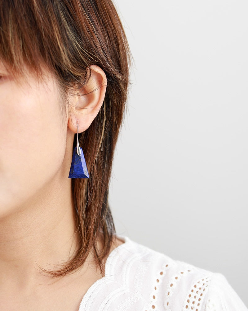 Boucles d'Oreilles Minimalistes en Lapis Lazuli
