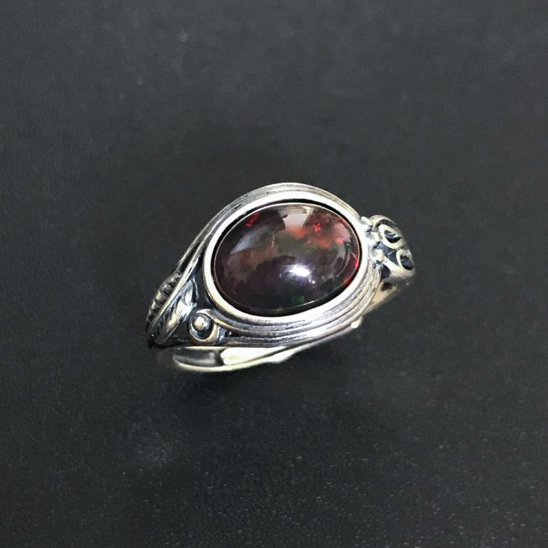 Bague Ajustable "Sensibilité" en Aigue-Marine & Argent
