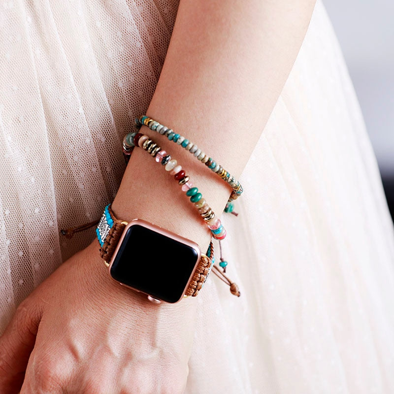 Bracelet "Vibration" en Turquoise & Howlite