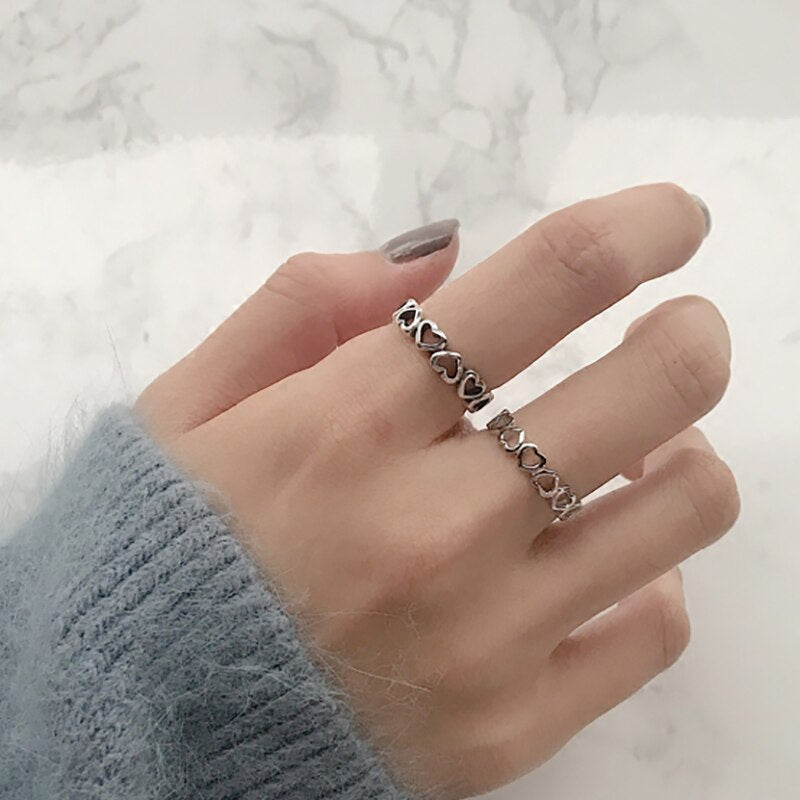 Bague cœur ouvertes
