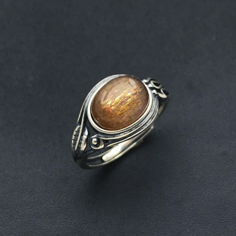 Bague Ajustable "Sensibilité" en Aigue-Marine & Argent