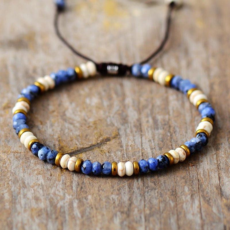 Bracelet "Vibration" en Turquoise & Howlite