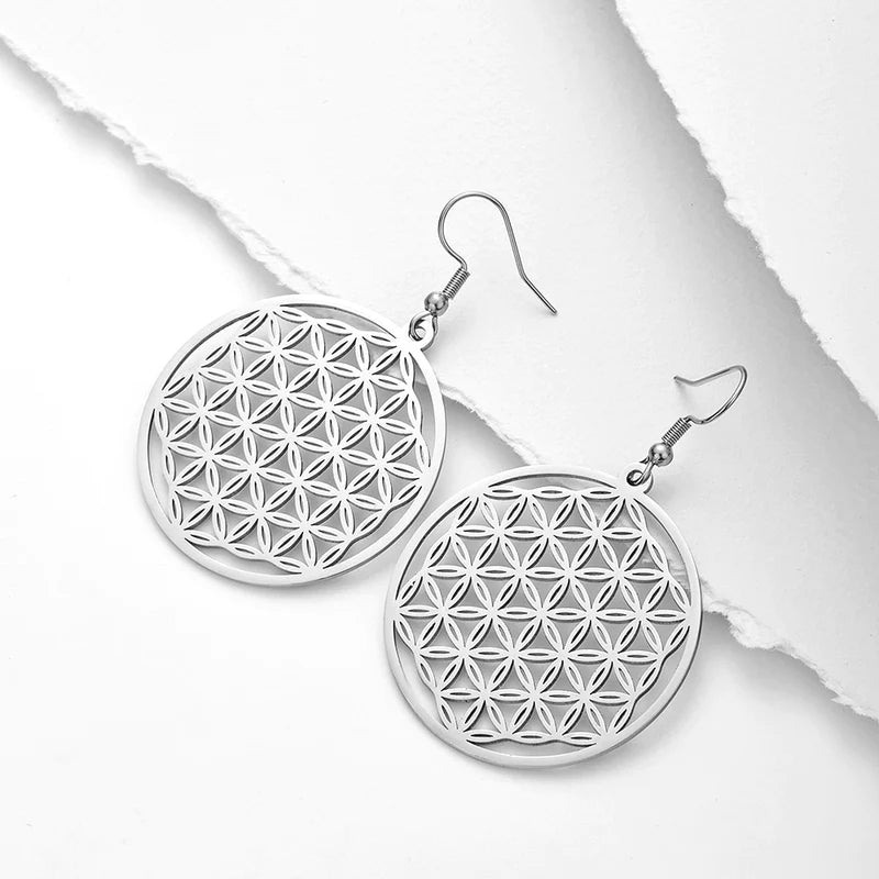 Boucles d'oreilles en fleur de vie bijoux Vintage