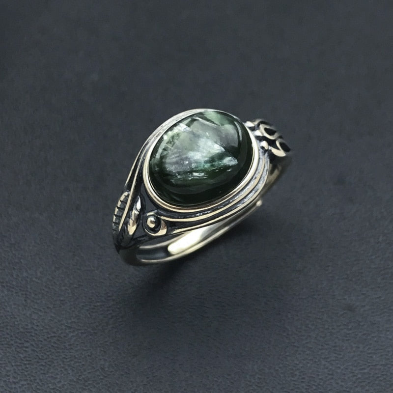 Bague Ajustable "Sensibilité" en Aigue-Marine & Argent