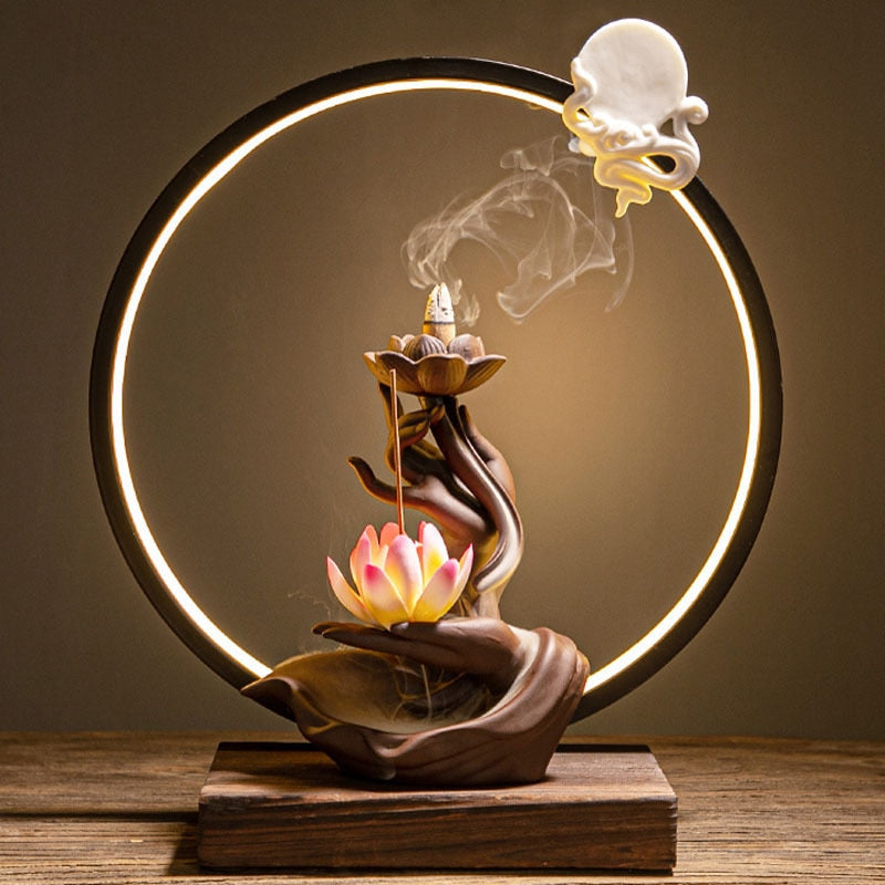 Brûleur d'Encens "Main de Bouddha" en Céramique