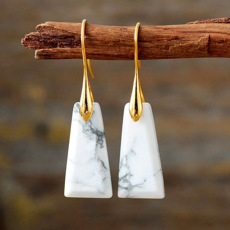 Boucles d'Oreilles Minimalistes en Lapis Lazuli