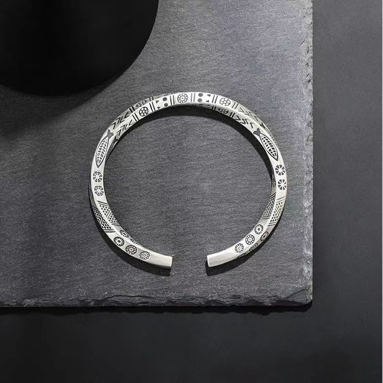 Bracelet manchette unisexe, type jonc torsadé