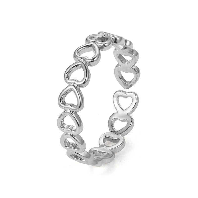 Bague cœur ouvertes