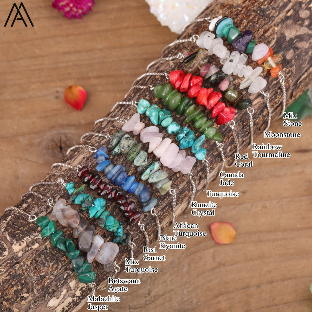 Bracelet Fin en Pierres Irrégulières Naturelles