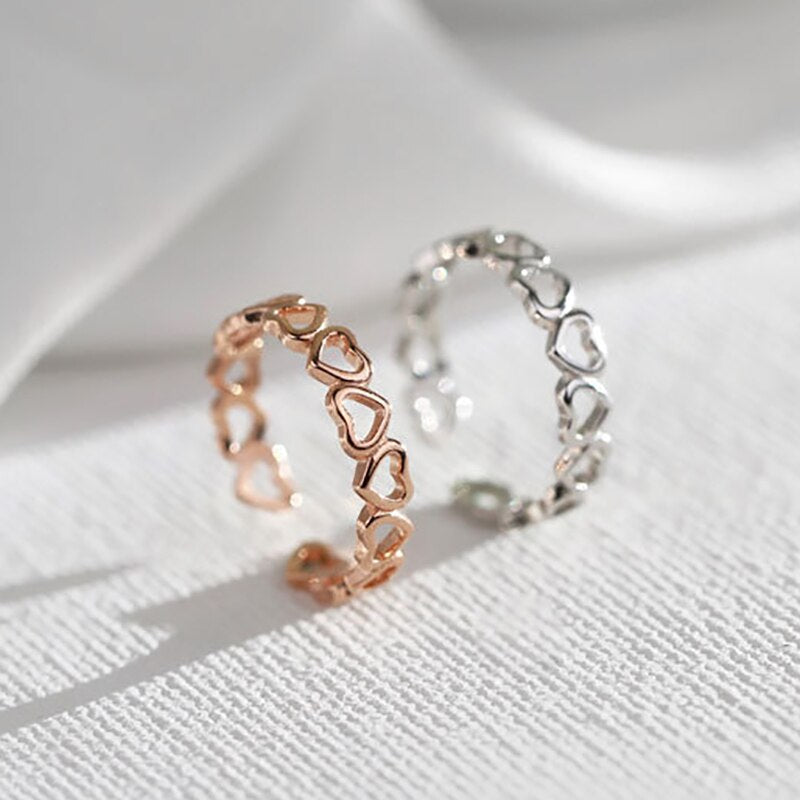 Bague cœur ouvertes