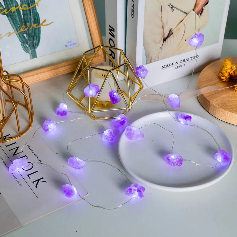 Guirlande Lumineuse en Pierres Naturelles Brutes