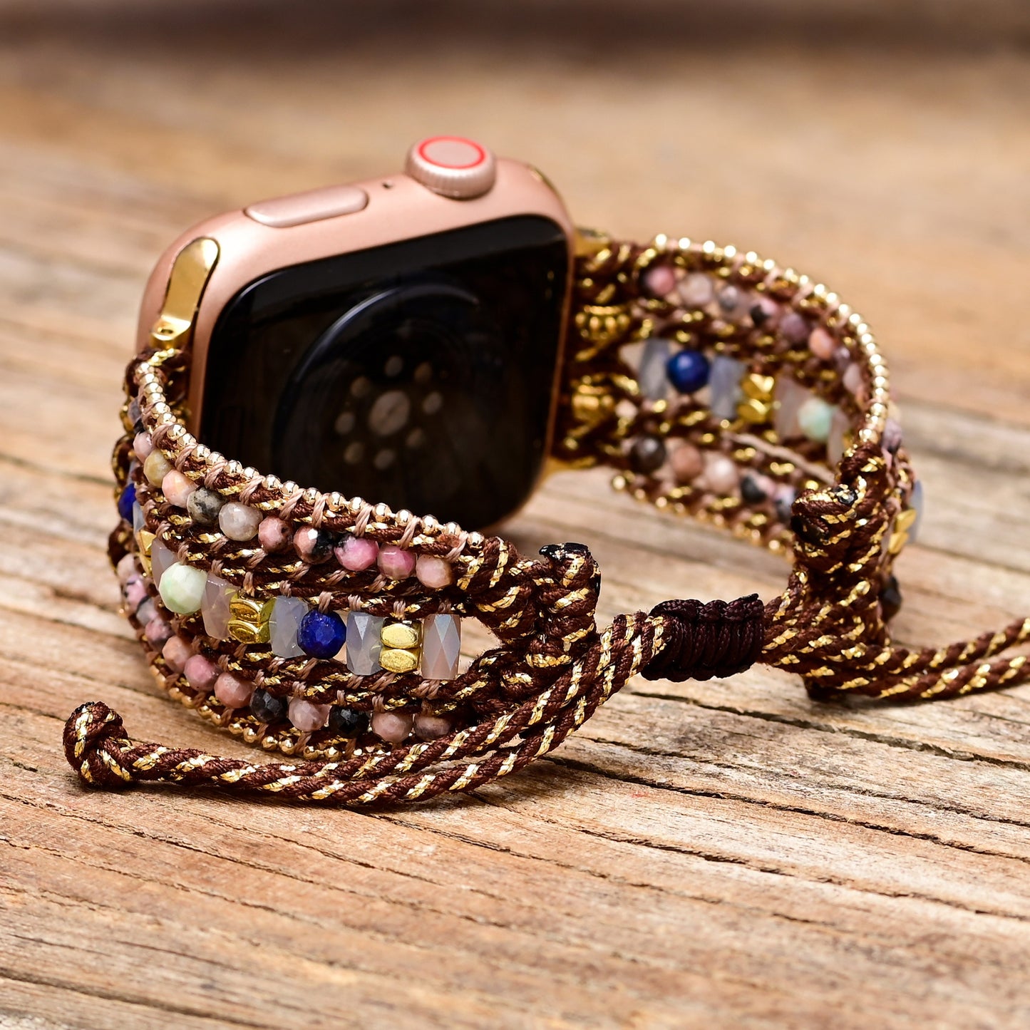 Bracelet Wrap Apple Watch en Rhodonite