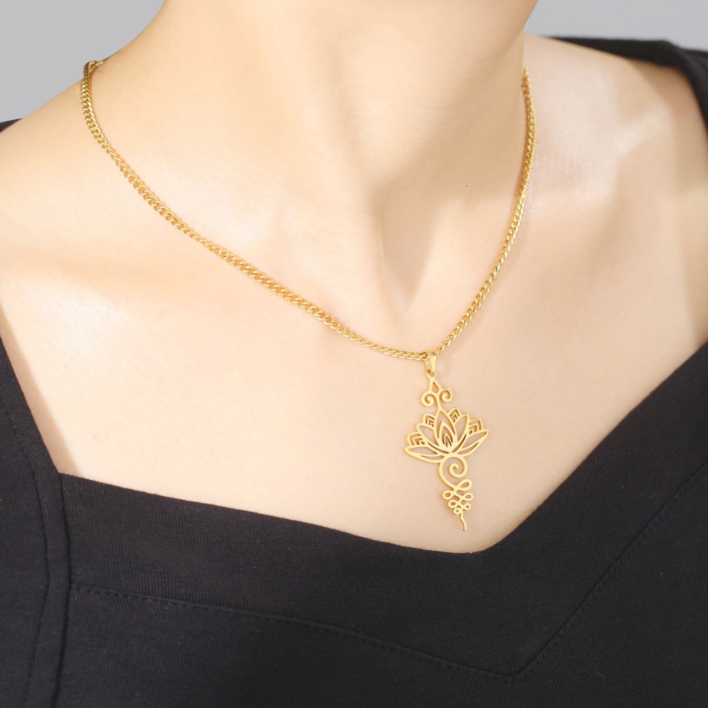Pendentif "Lotus Unalome"