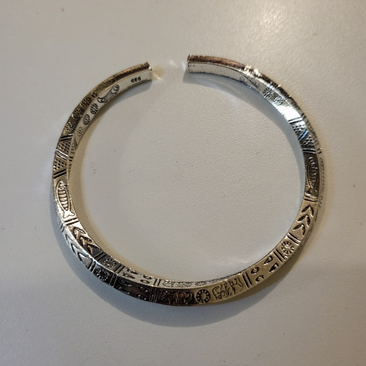 Bracelet manchette unisexe, type jonc torsadé