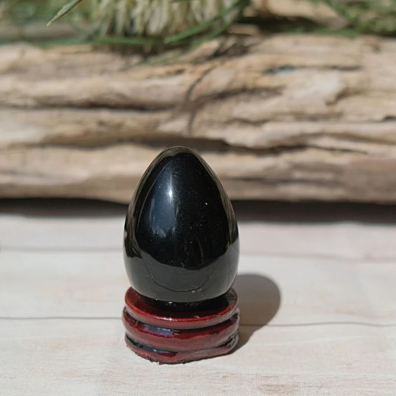 Oeuf de Yoni en Obsidienne Noire