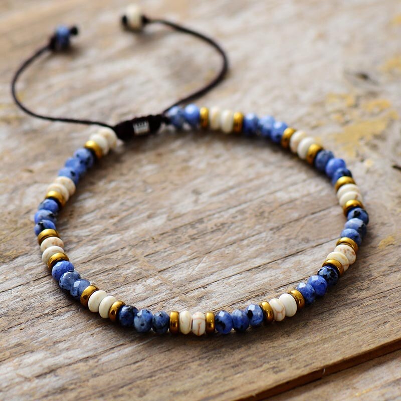 Bracelet "Vibration" en Turquoise & Howlite