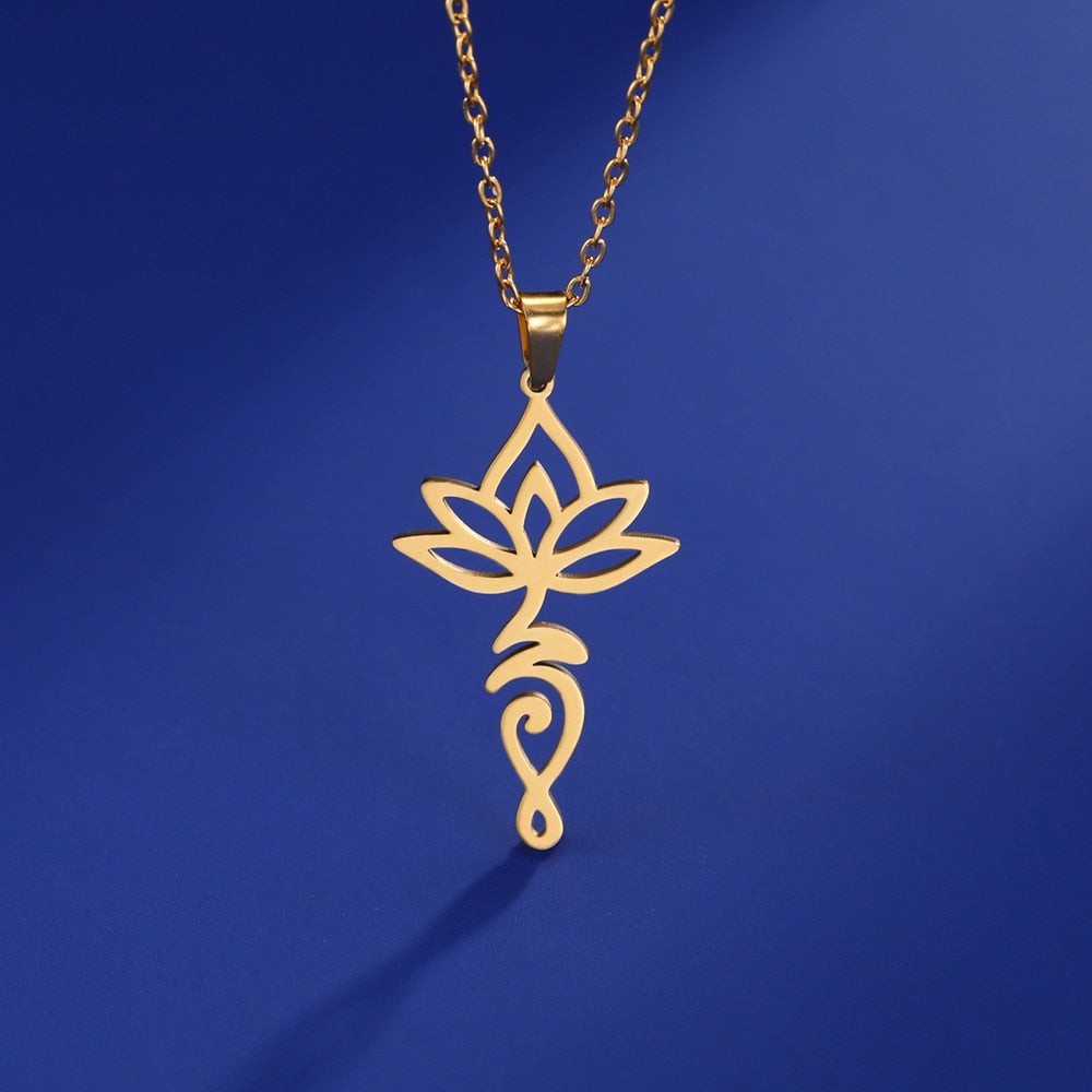 Pendentif Unalome Lotus Sacré