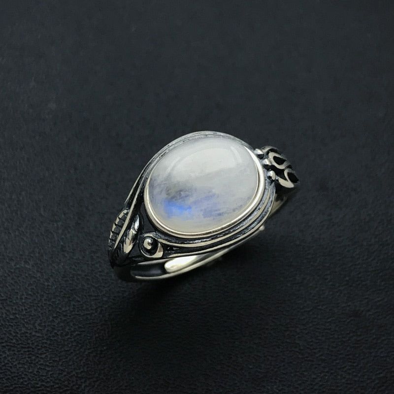 Bague Ajustable "Sensibilité" en Aigue-Marine & Argent