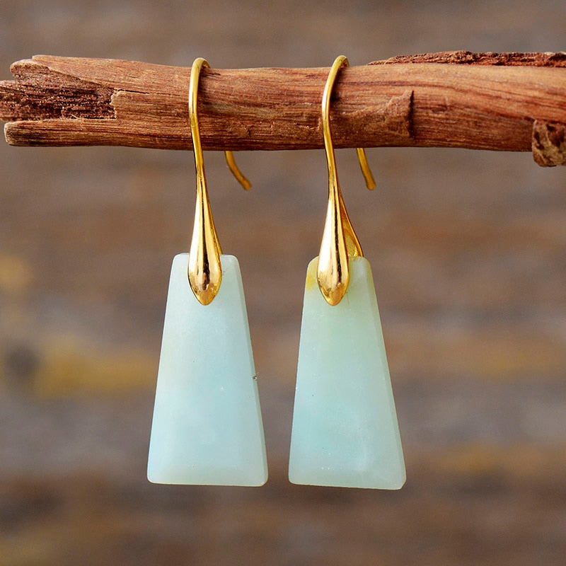 Boucles d'Oreilles Minimalistes en Lapis Lazuli