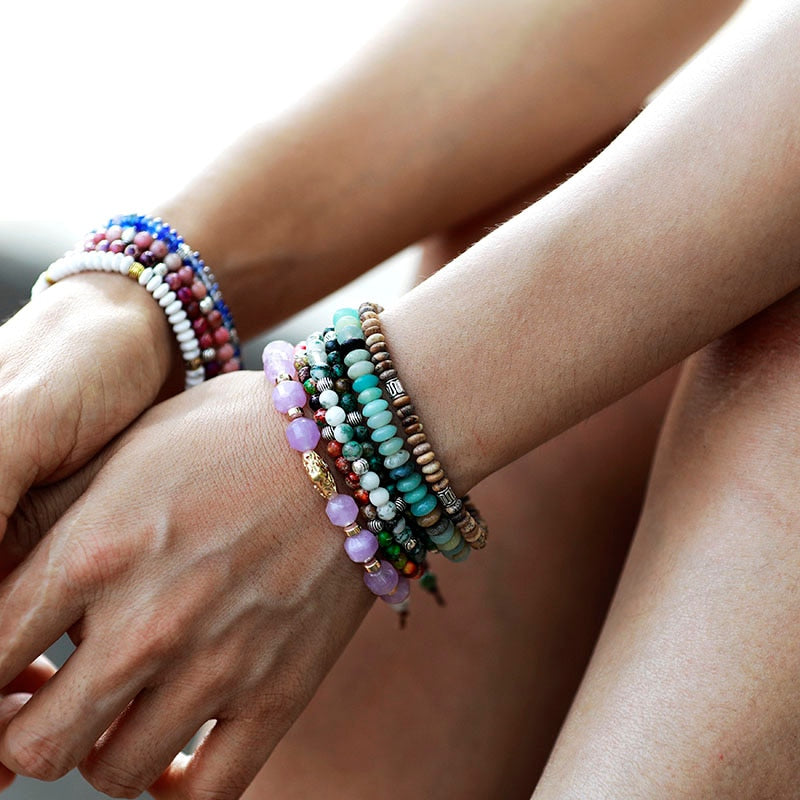 Bracelet "Vibration" en Turquoise & Howlite