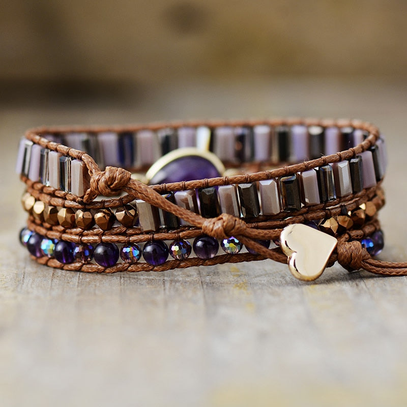 Bracelet Wrap "Exquis" en Améthyste
Apaisement • Anti-Stress • Haute Vibration