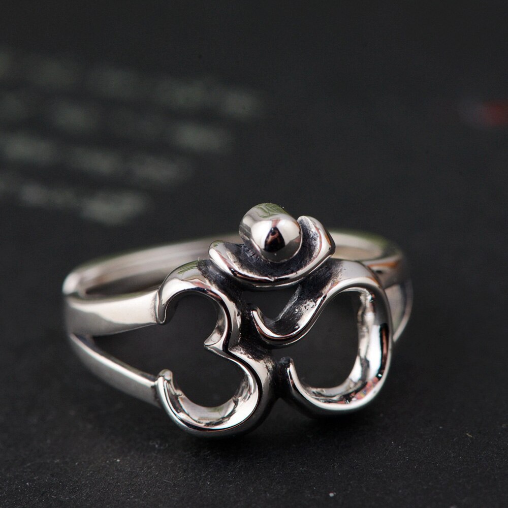 Bague Ajustable "Om" en Argent