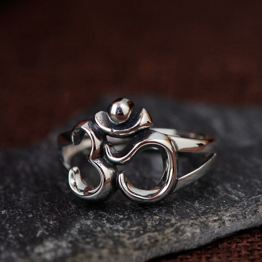 Bague Ajustable "Om" en Argent