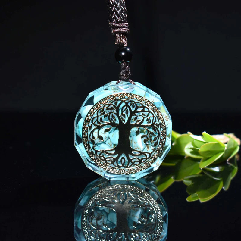 Pendentif Orgonite "Anahata" en Turquoise